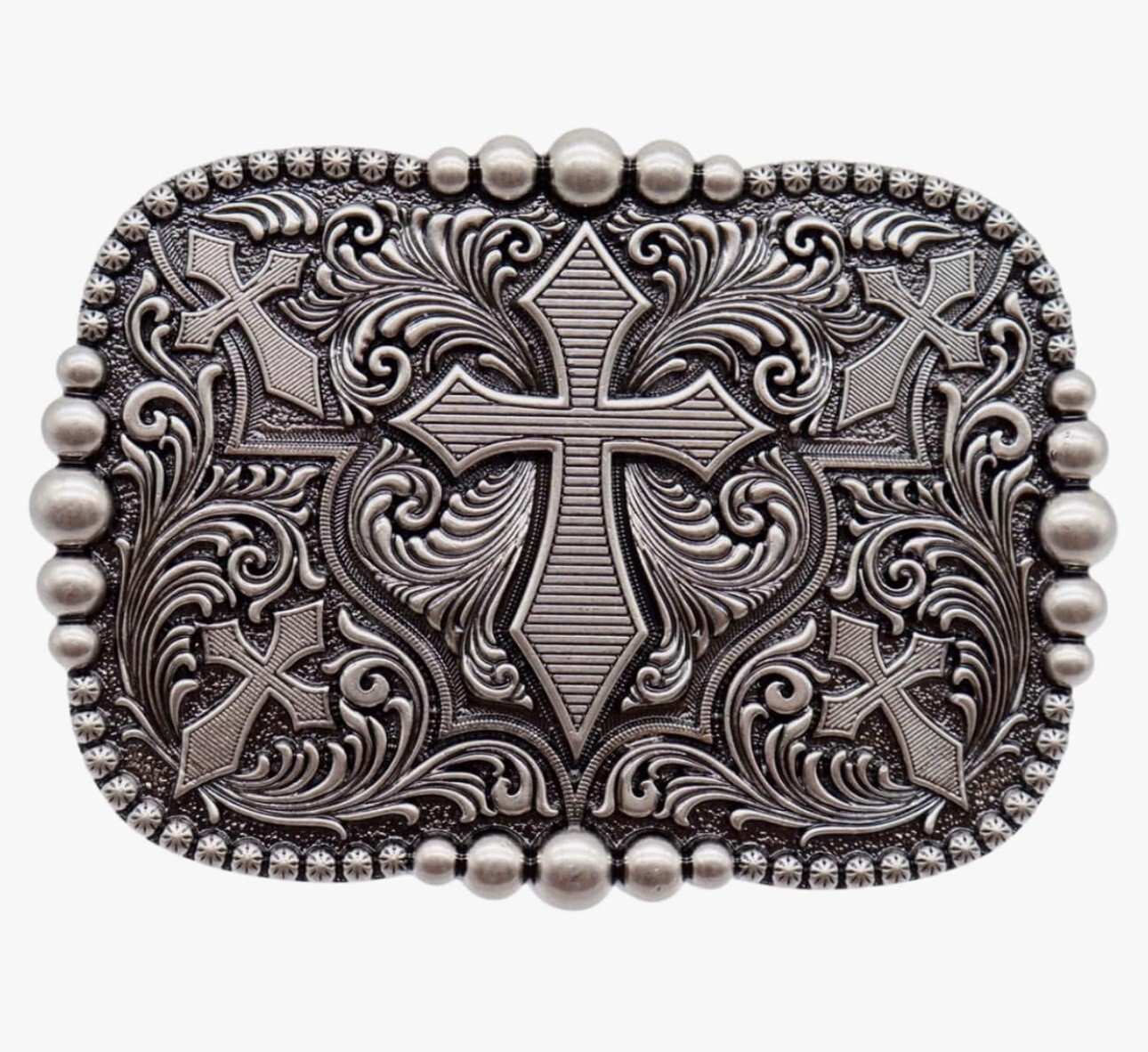 Celtic Cross Belt Buckle Silver Tone Very Nice Christian Religious 3.75&Prime;x3&Prime; CR01