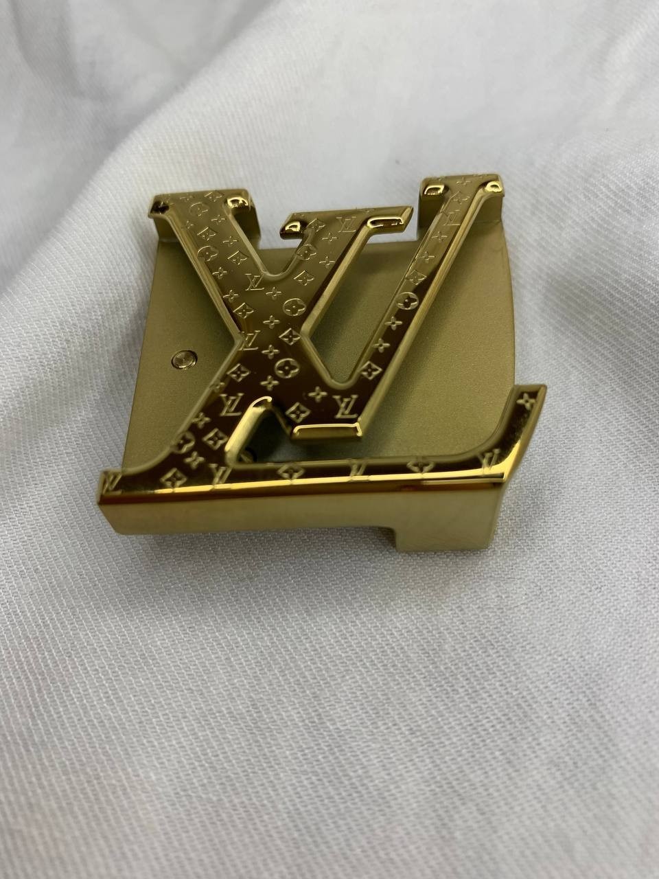 Louis Vuitton LV Monogram Belt Buckle Gold Tone Initiales Replacement Buckle