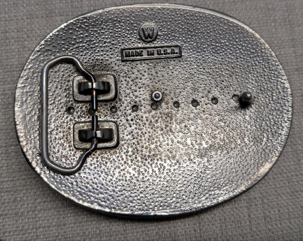 vintage USA made RODEO belt buckle BARREL RACING cowboy cowgirl WESTERN floral