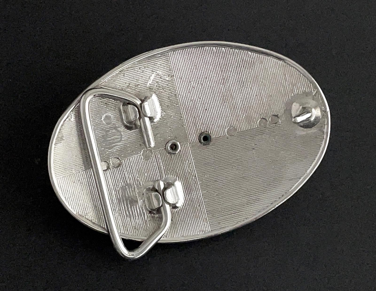VINTAGE WESTERN BELT BUCKLE 1922 PEACE SILVER DOLLAR COIN COWBOY AMERICANA
