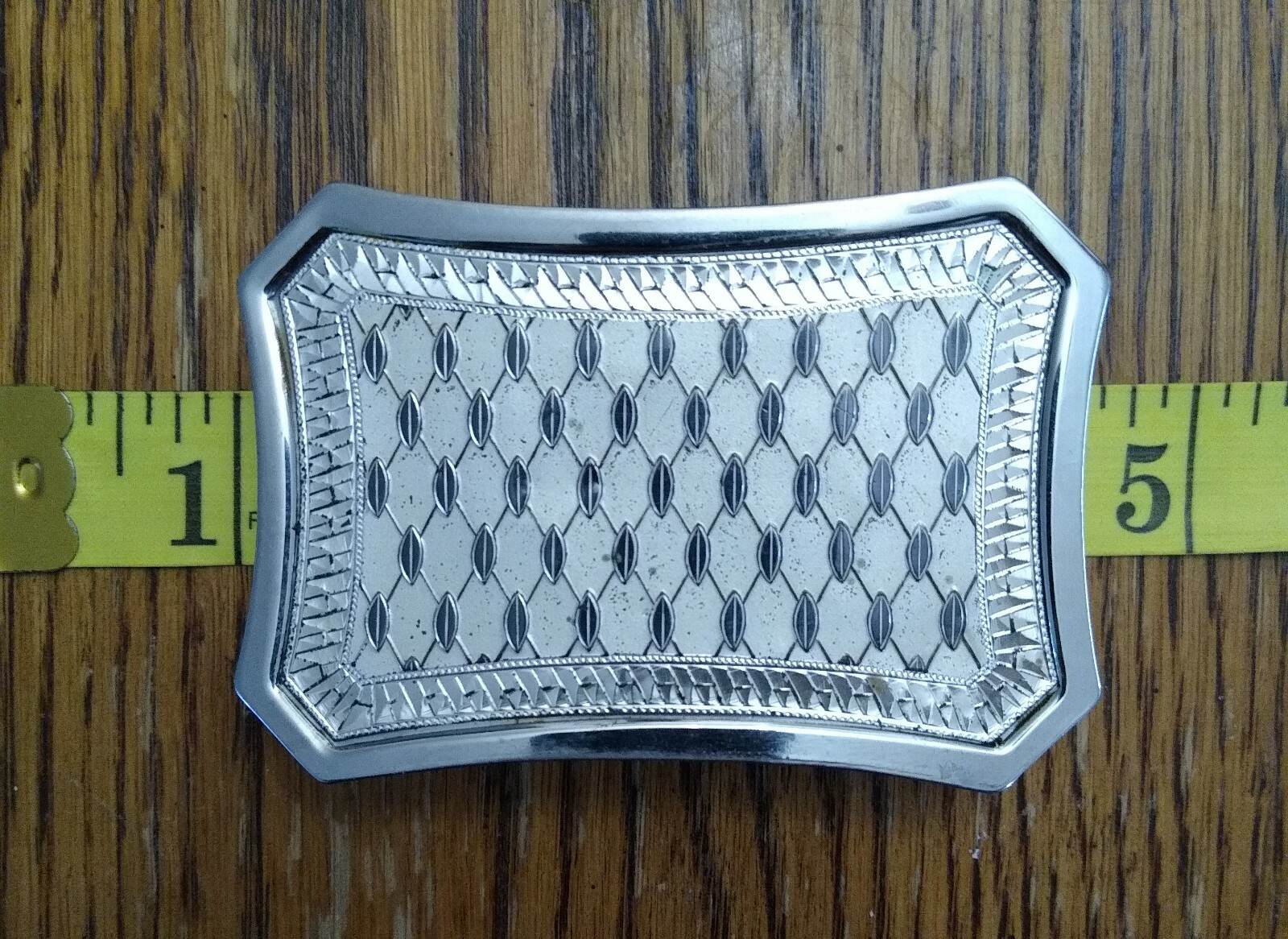 Vintage Rockmount Denver Nickel Plated Western Buckle Flashy Cowboy Rodeo Style