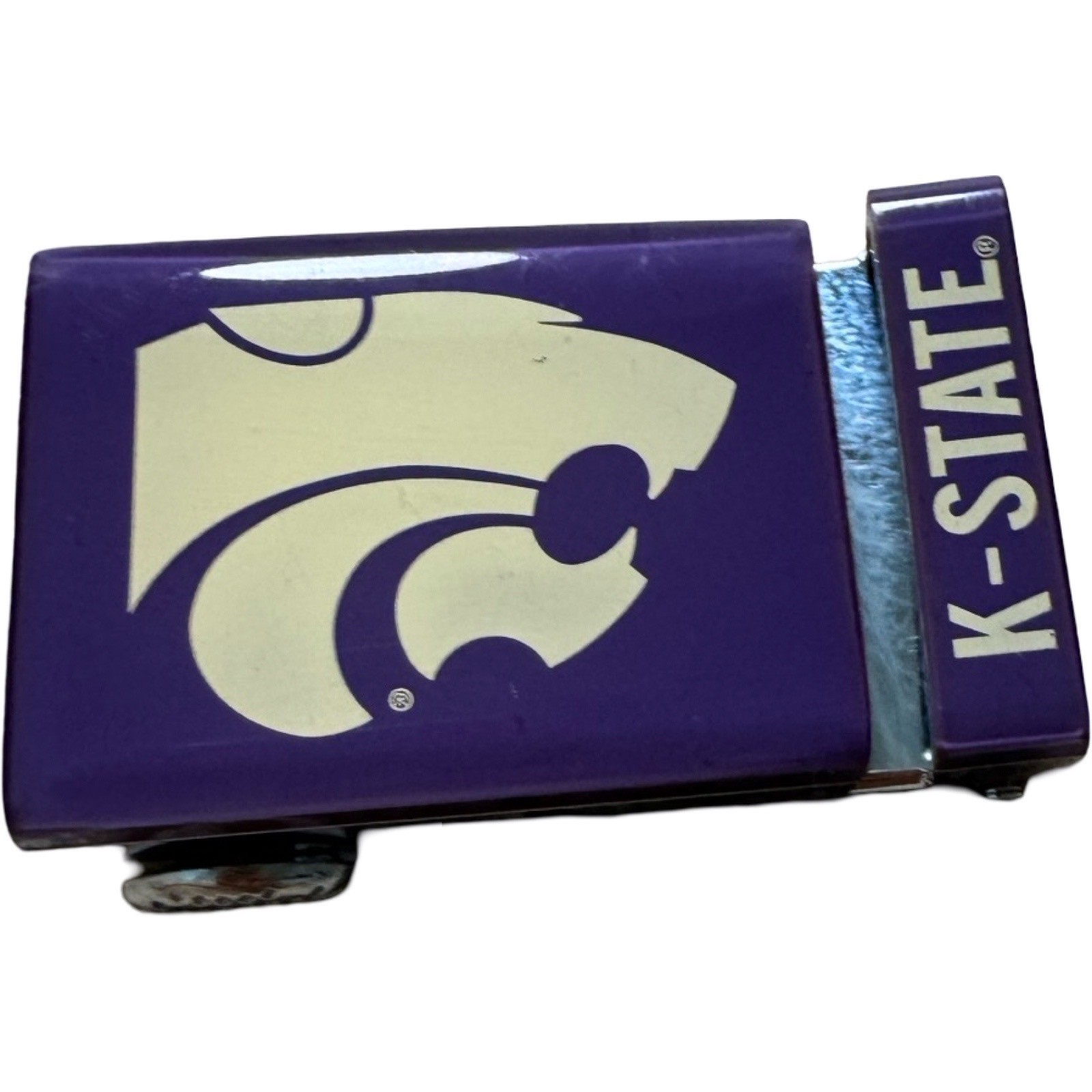 Mission Belt Kansas State Wildcats Buckle Mens OS Purple Good NCAA Powercat Logo