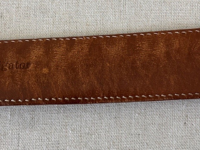 Vintage Pat Areias Sterling Silver Buckle and American Alligator Belt Size 29