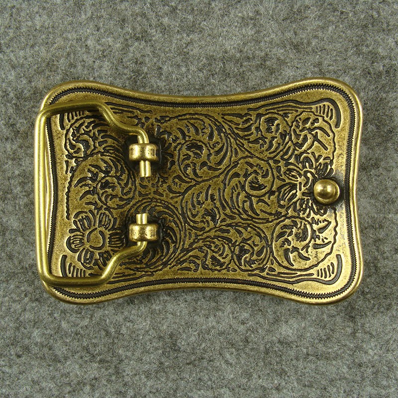 Heavy duty Solid Brass print Flowers Classical Men&rsquo;s Belt Buckles for 1.5&Prime; Belt