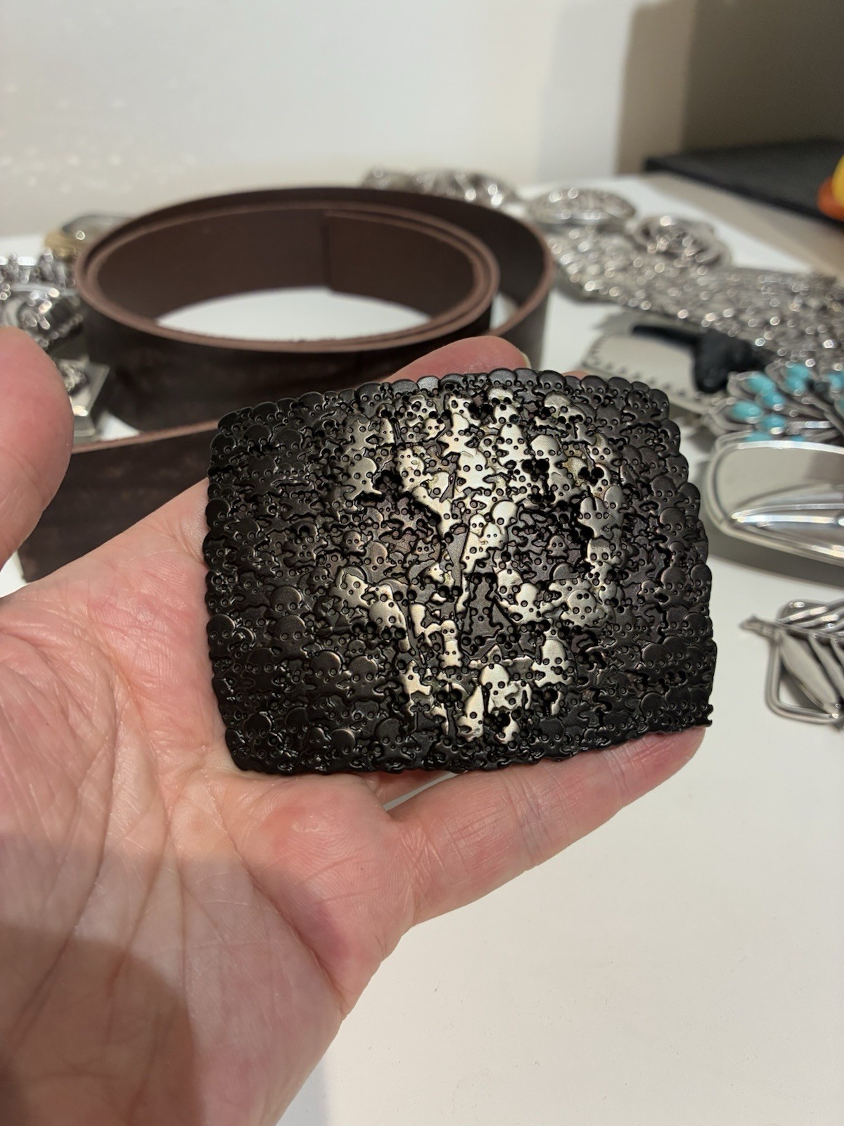 Black Skull Belt Buckle