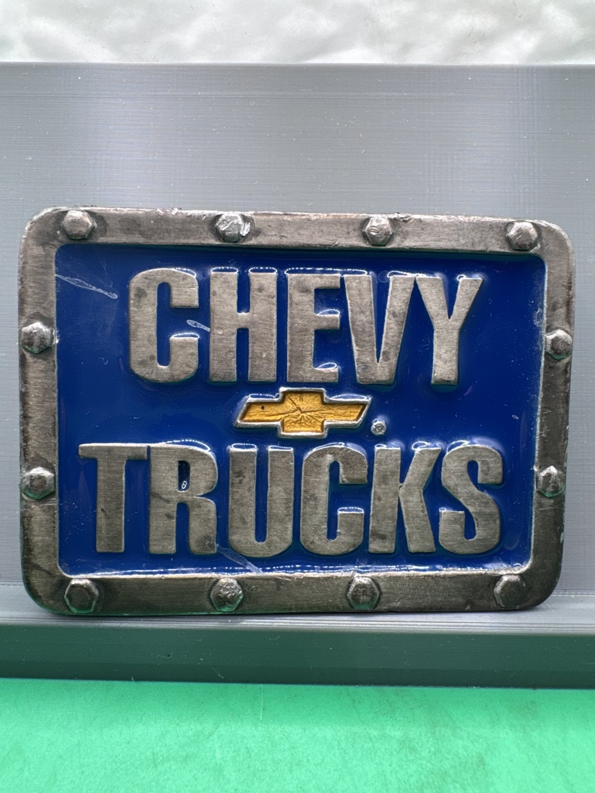 Buckles of America Masterpiece Collection Silver Tone Enamel Chevy Trucks Buckle