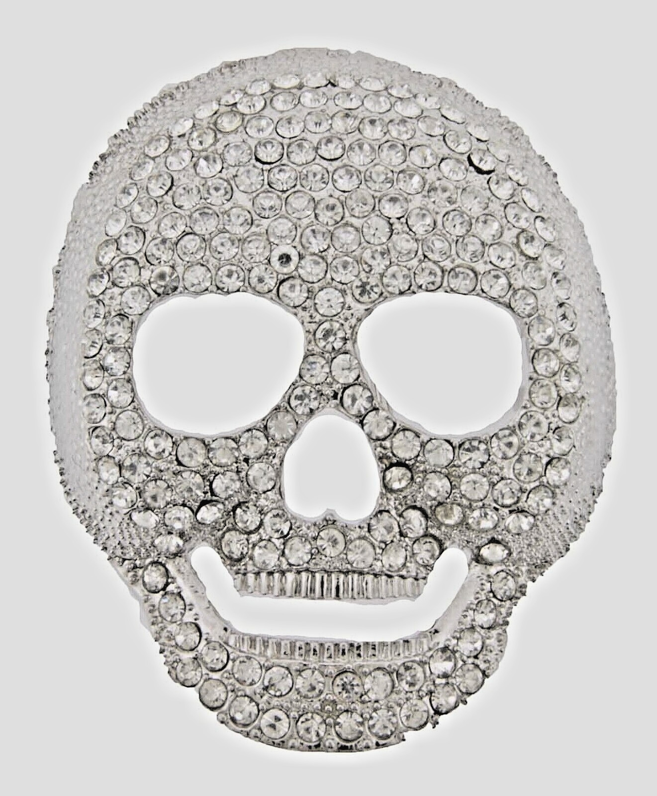 Skull Belt Buckles Men Women Rhinestones Vintage Silver Metal Pirate Skeleton