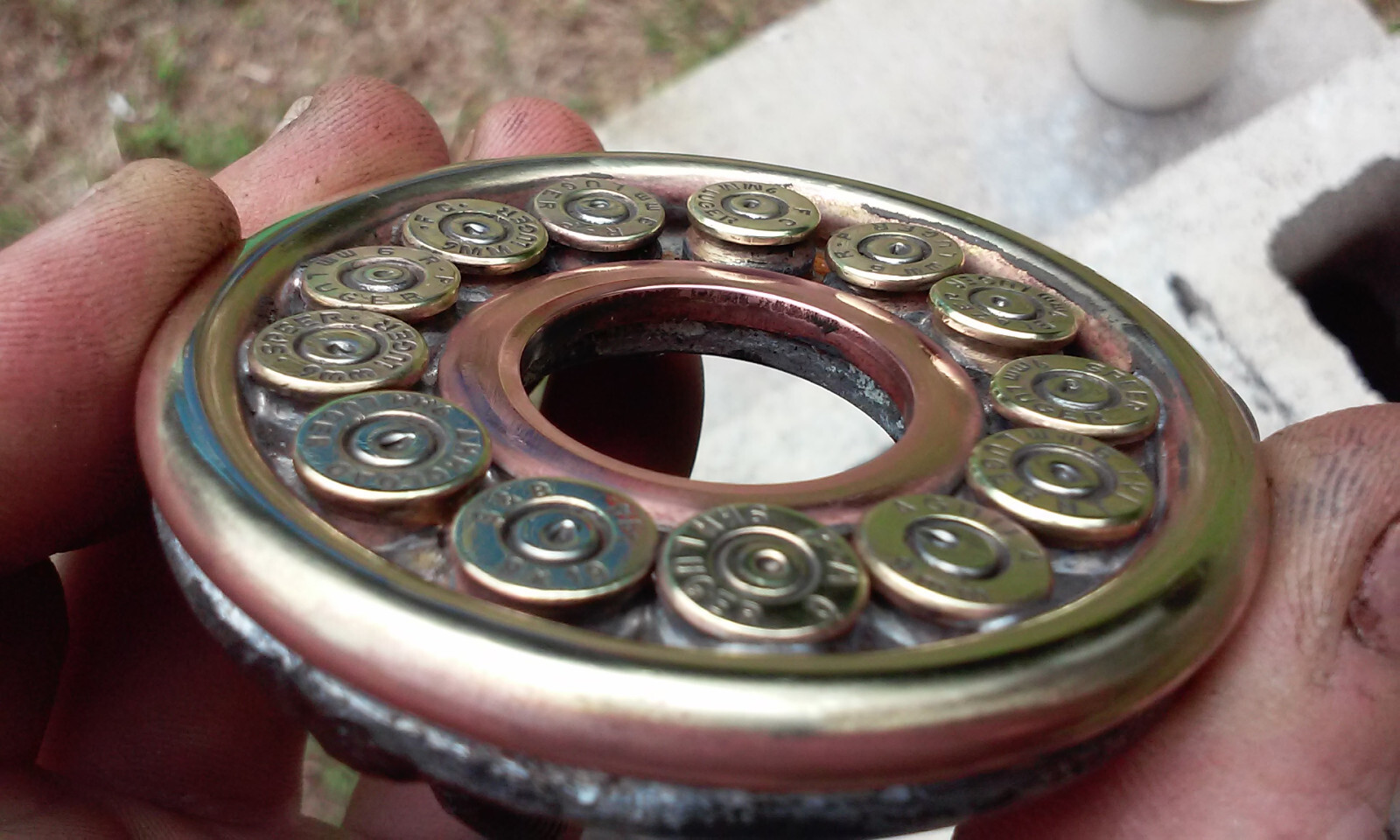 9mm copper and brass circle belt buckle – RT ARTISAN WORKS