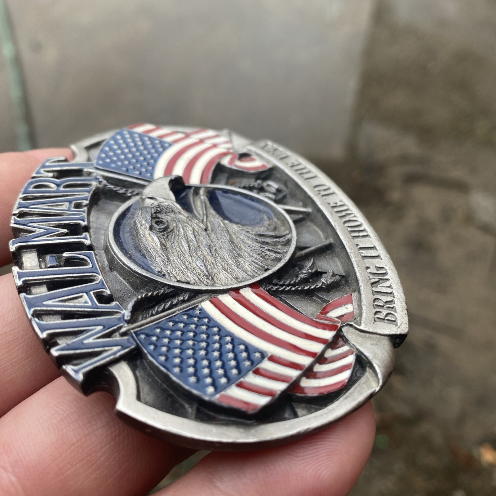 Wal-Mart belt buckle Bring it Home to the USA Limited Edition