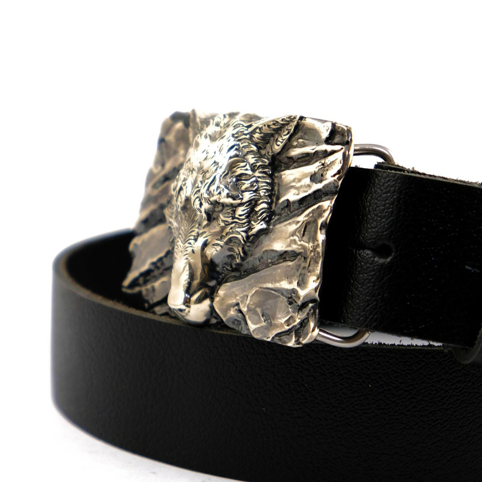German silver belt buckle « Fenrir Wolf », Animal belt buckle; Werewolf buckle