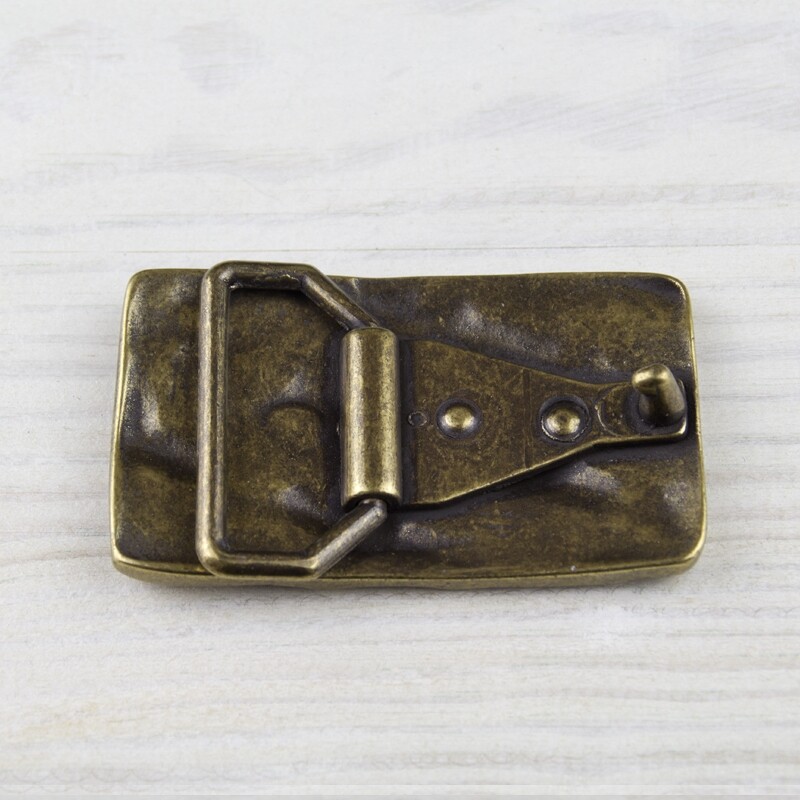 Stripe Rectangle Geometry Belt Buckle Brass Interchangeable Clasp GS5581