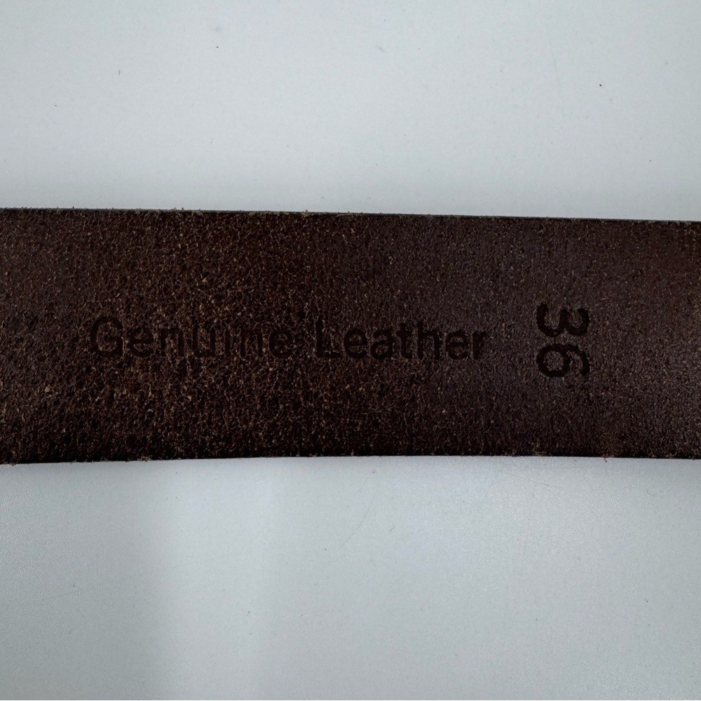 Timberland Genuine Leather Belt with gold Buckle – Brown Size 36