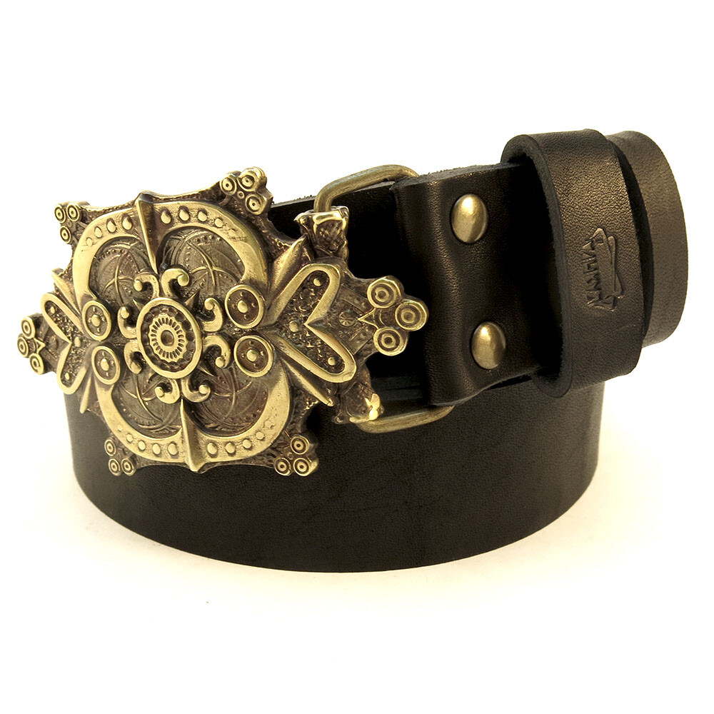 Flower Belt buckle, Fern flower mythology magic ornamental flower brass buckle