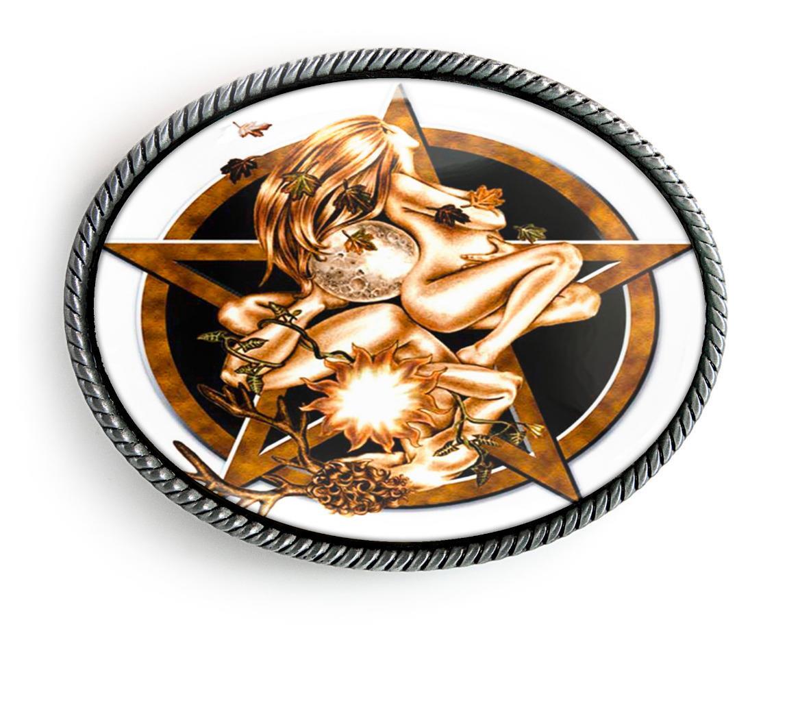 Wiccan Elements Pentacle Belt Buckle