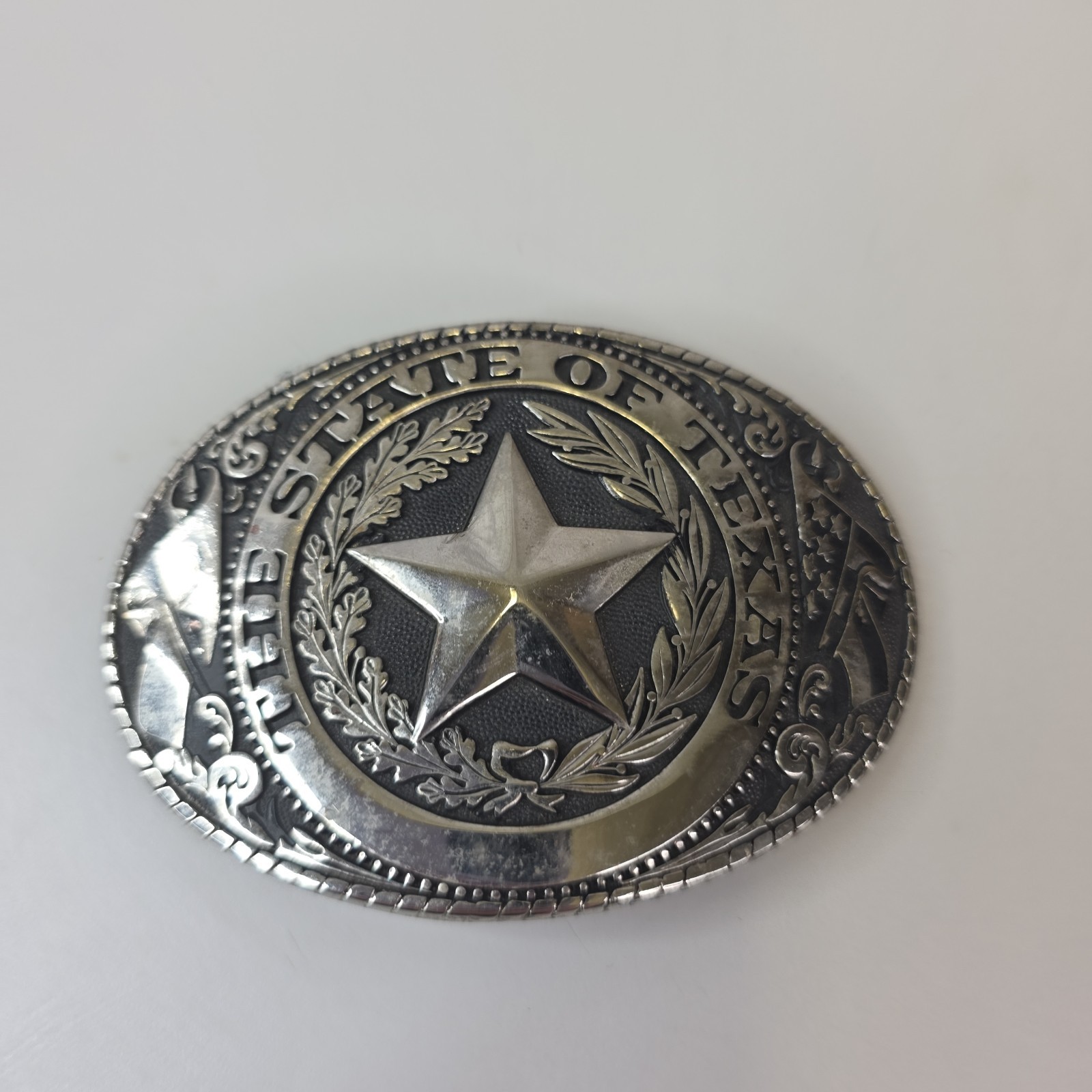 Silver Tone Metal Belt Buckle State Of Texas Lone Star Western Fashion Cowboy