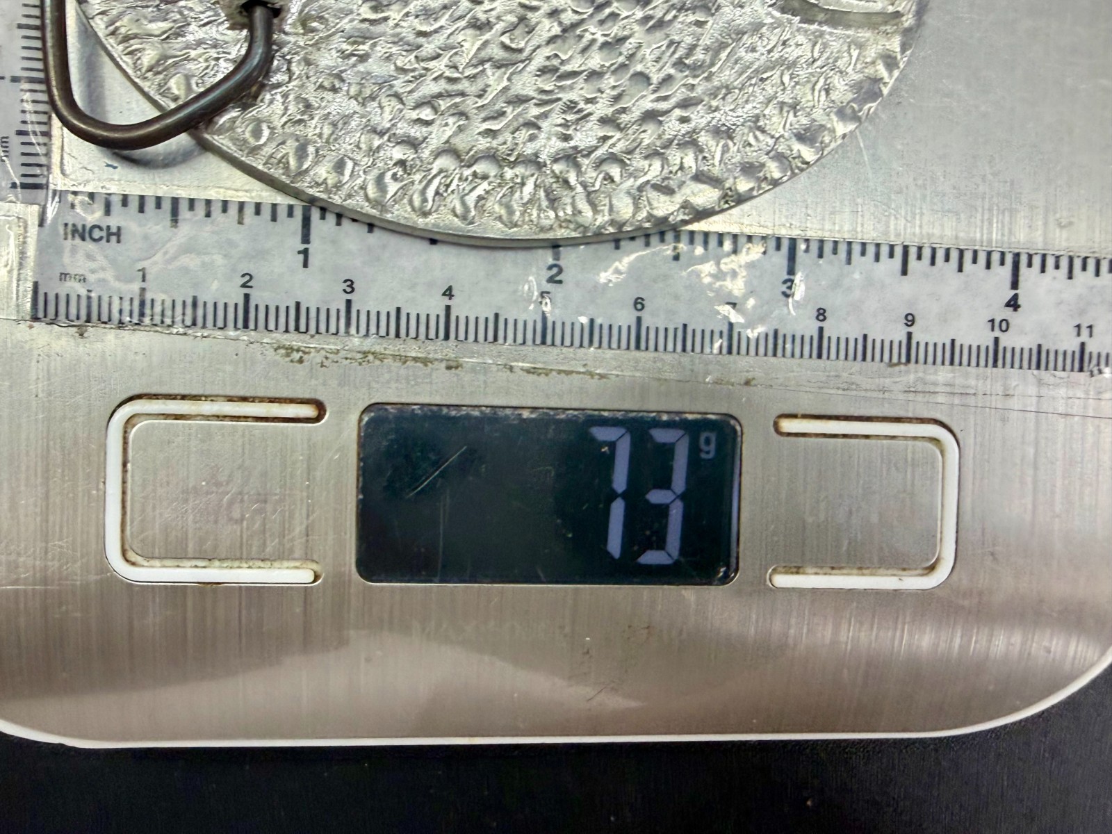 4 Ball Number Channel 4 News? Vintage Custom Enameled Belt Buckle
