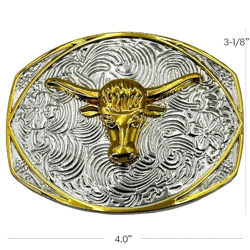 Oversize BIG BULL HEAD Belt Buckle Silver GOLD Western Cowboy Large ov39