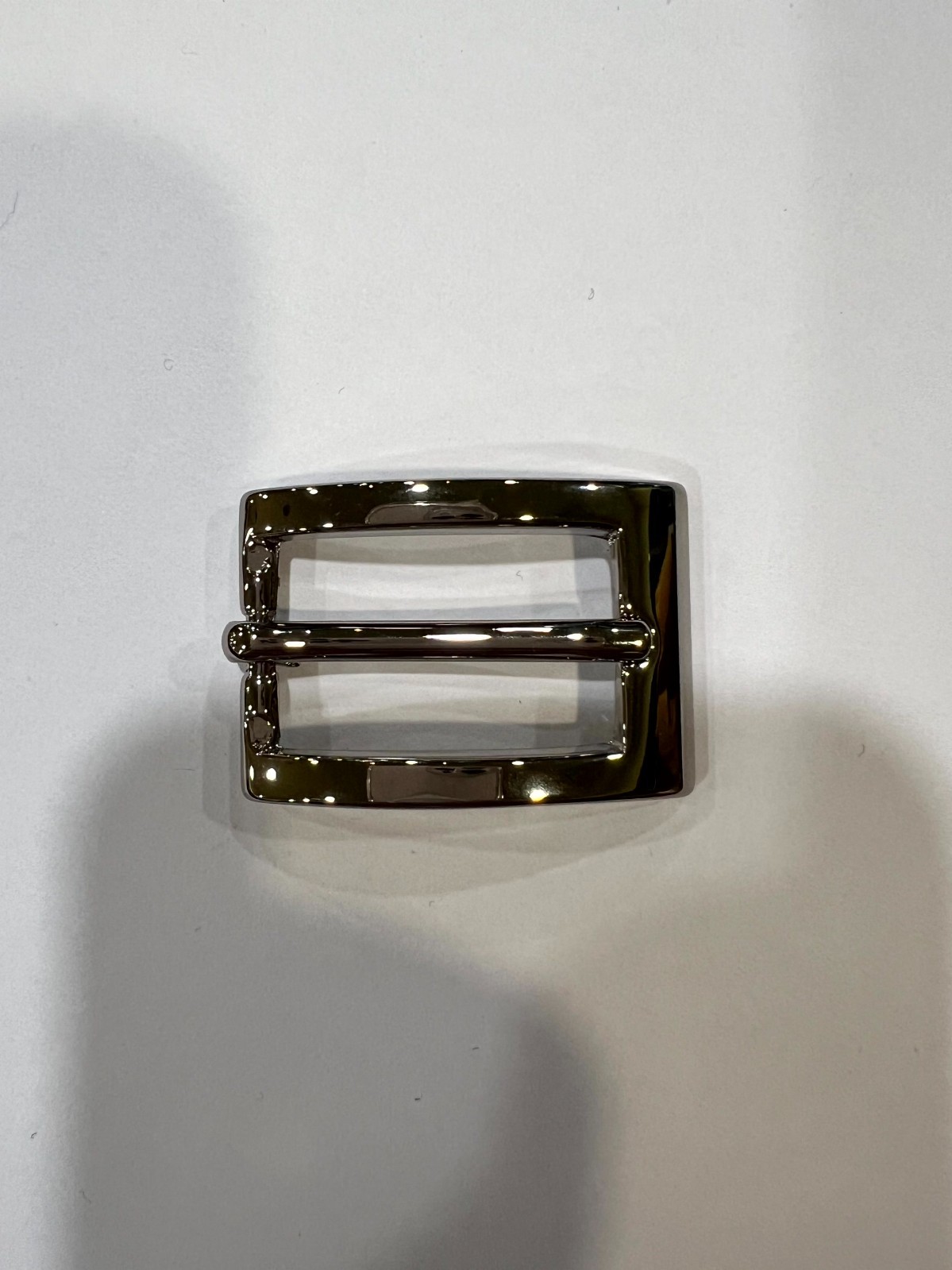 Solid Brass Polished Nickel Belt Buckle Made in Italy Fits 0.79&Prime; Belt Strap