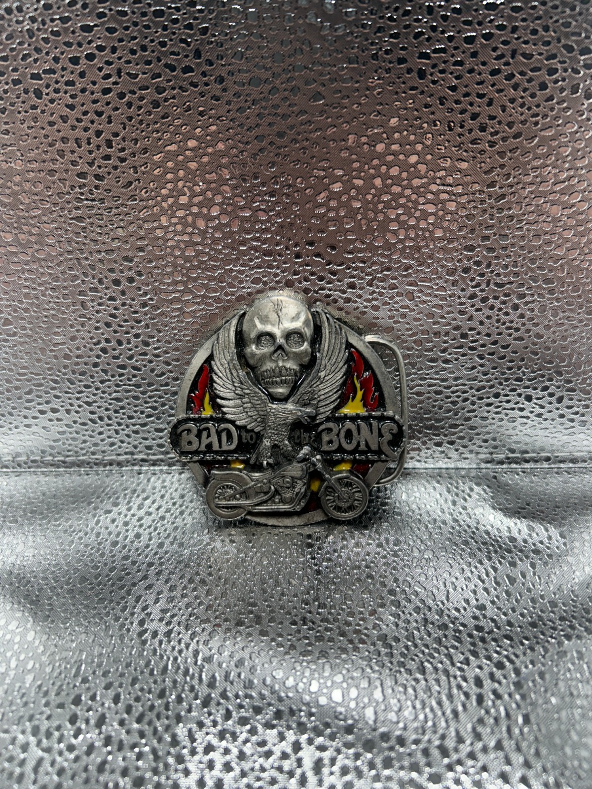 1990s Siskiyou Belt Buckle Bad To The Bone Skull Motorcycle Eagle
