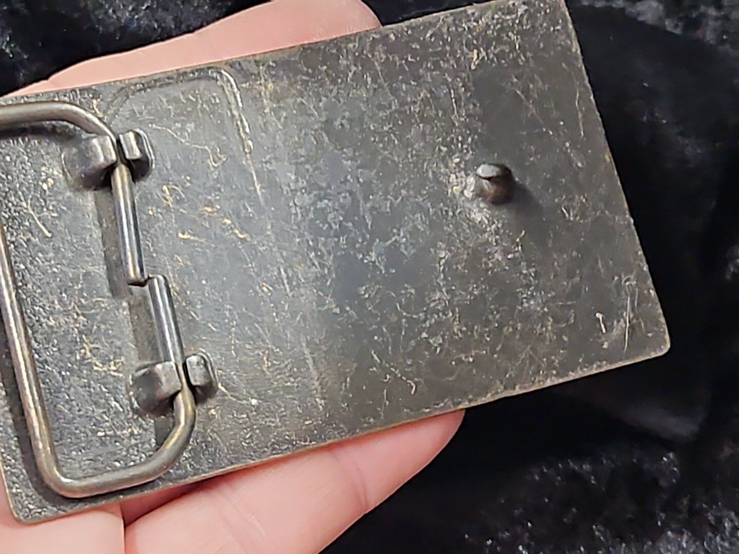 Vintage PRY COLD DEAD FINGERS Brass/Black Tone Belt Buckle
