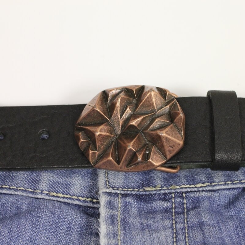 Punk Style Pyramid Textured Belt Buckle in Antique Copper, Craft Interchangeable Buckle