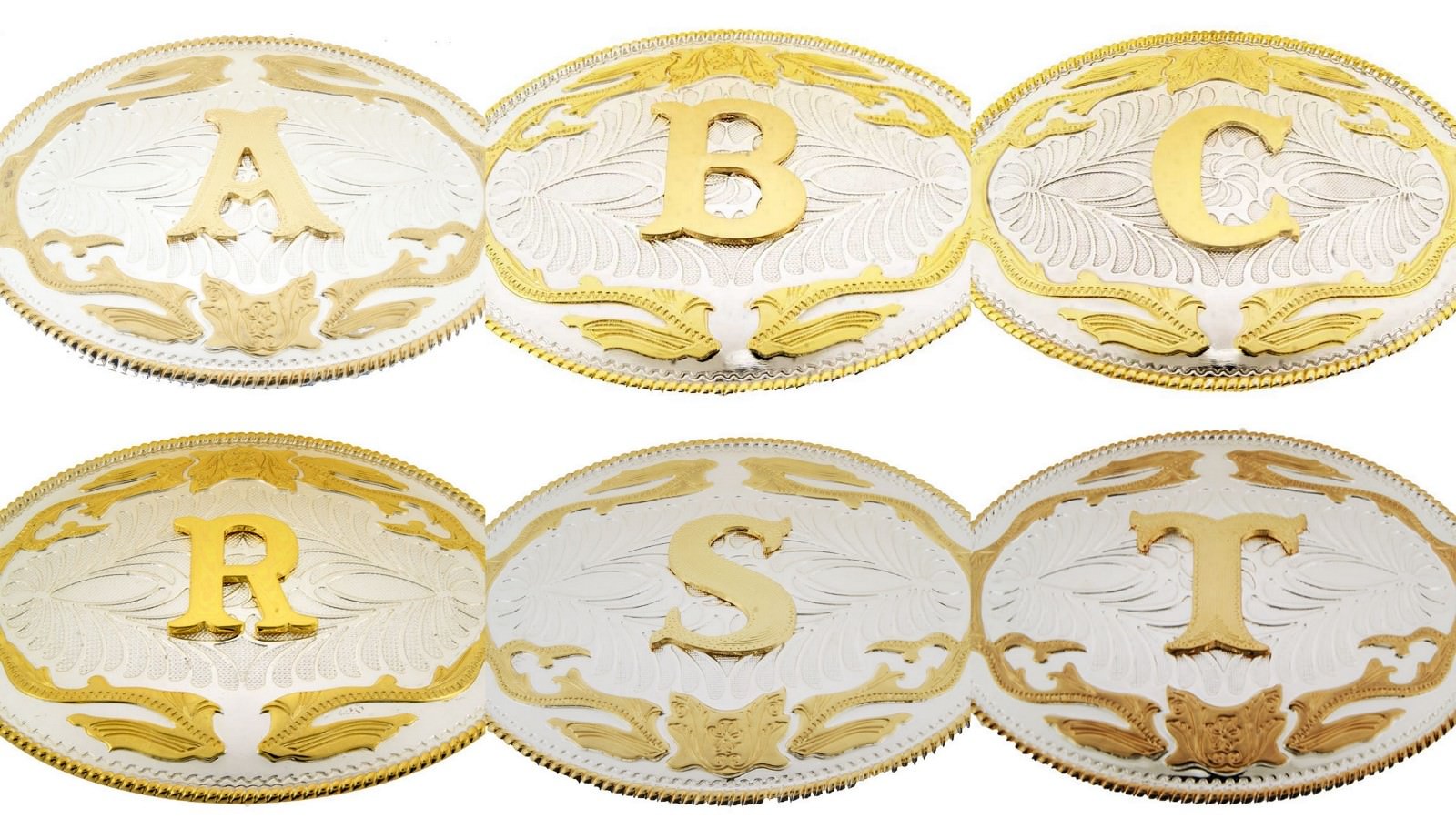 New Men Women Big 5 » W 4 » H Western Cowboy Real Rodeo Style Gold Silver Metal