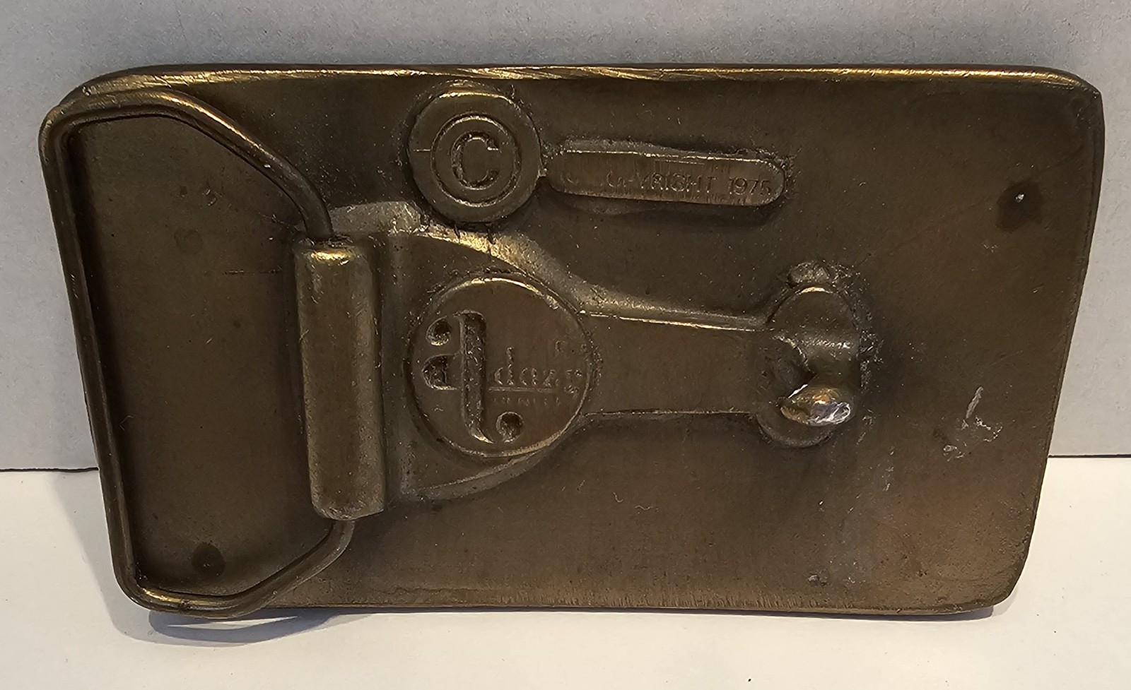 Vintage, 1975, FORD TRAVEL TRAILER / CAMPER, Brass Belt Buckle MENS Collectible
