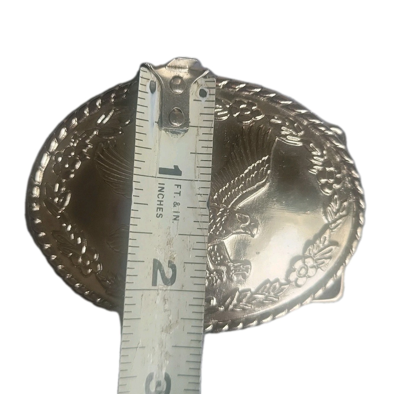USA American Bald Eagle Belt Buckle Only Silverplate Pewter Western Patriotic