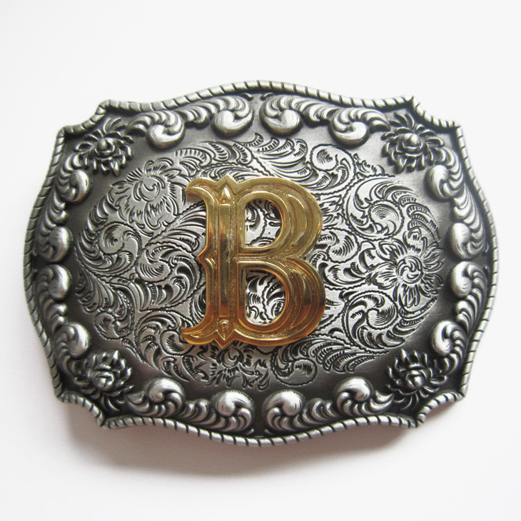 3-D INITIAL LETTER  » B  » RODEO COWBOY WESTERN BELT BUCKLE