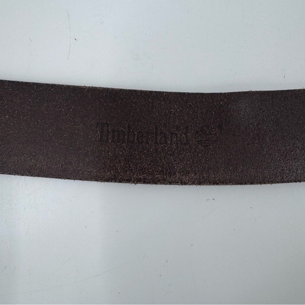 Timberland Genuine Leather Belt with gold Buckle – Brown Size 36
