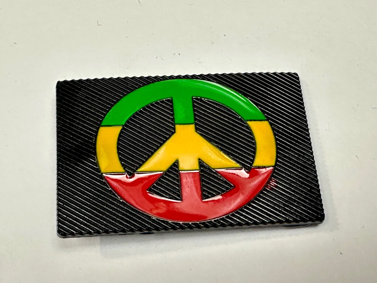Rasta Peace Sign Flag Red Yellow Green Jamaica Marijuana Symbols Belt Buckle