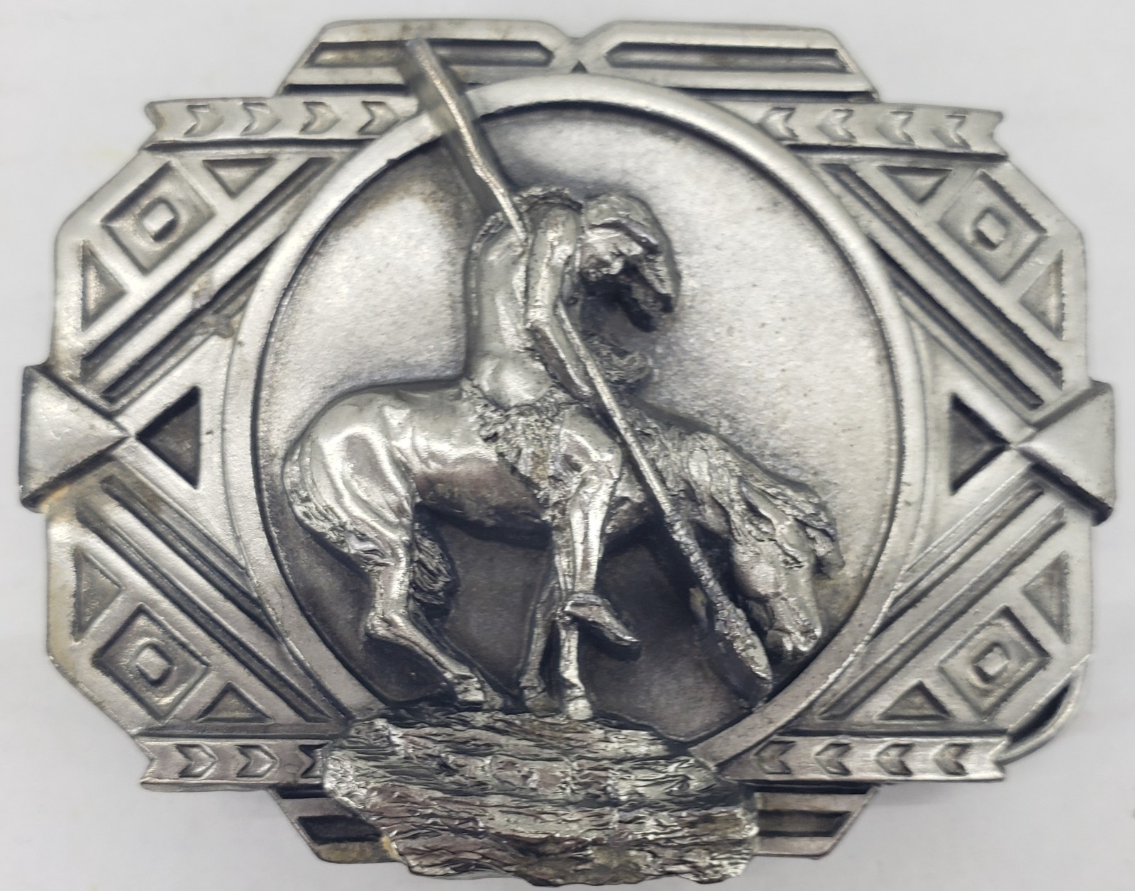 Men&rsquo;s Indian on Horse Belt Buckle by Siskiyou, Made in USA [kw383]