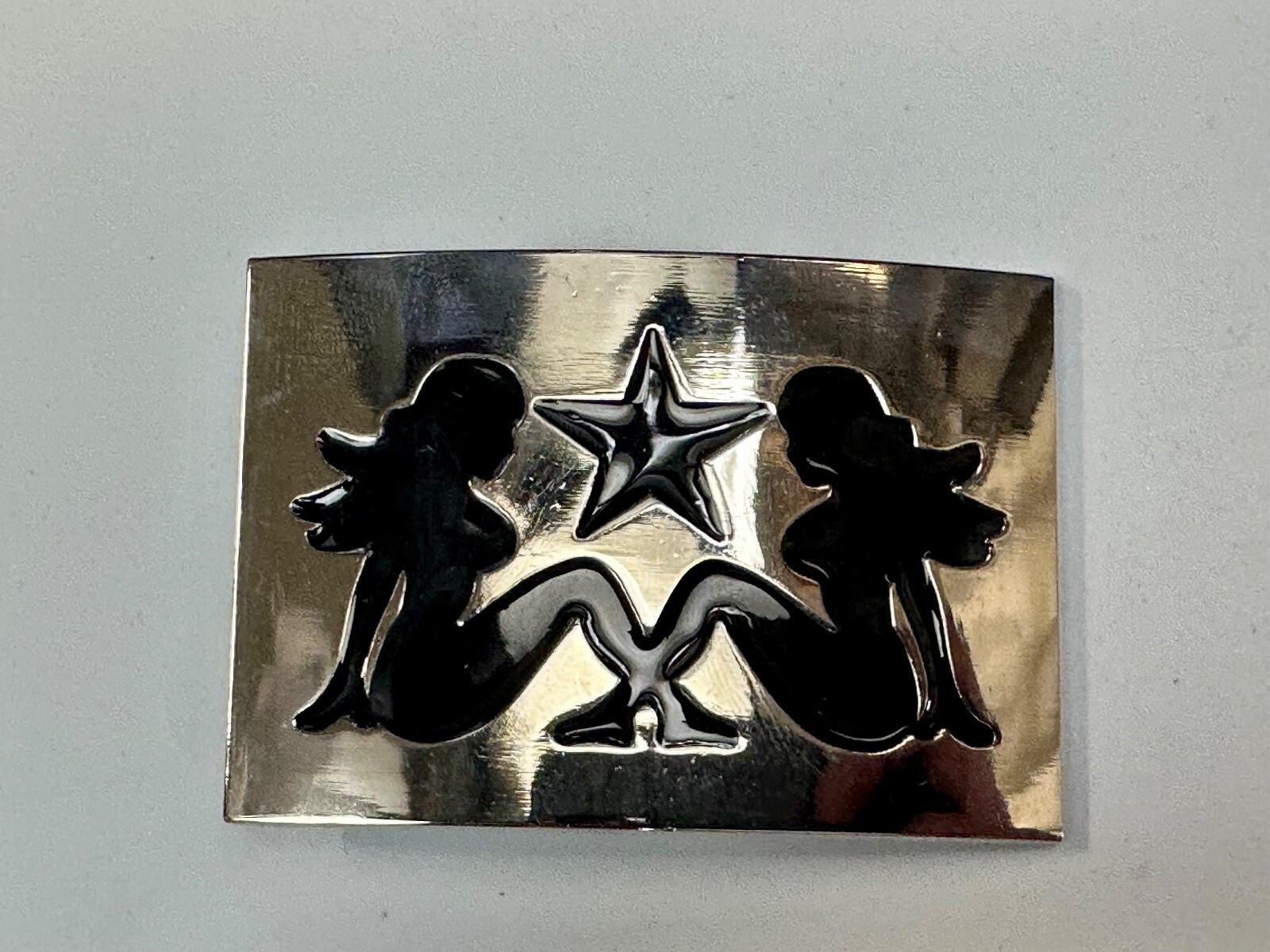 DOUBLE Sexy Mudflap Girl Truckers Silhouette Polished Reflective belt buckle