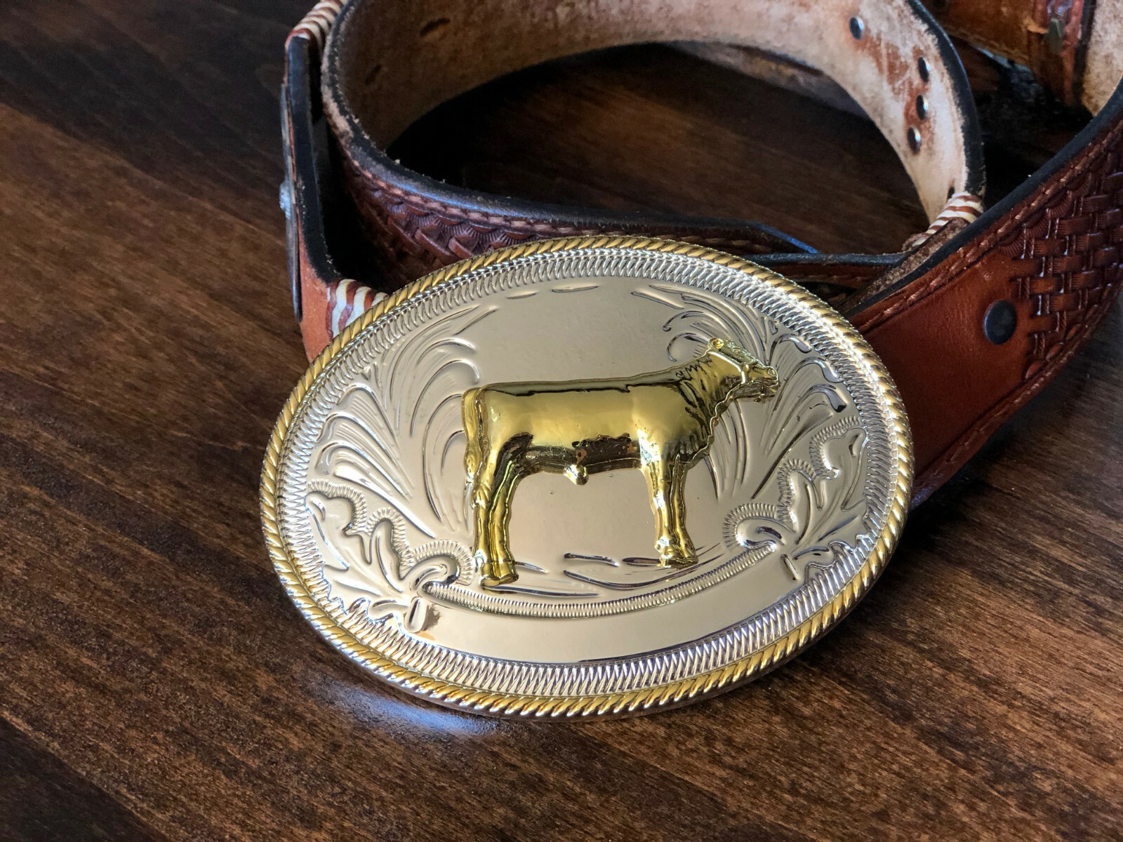 Large Oval FFA or 4-H Western Belt Buckle 3D Stock Show Beef (GREAT GIFT IDEA!!)