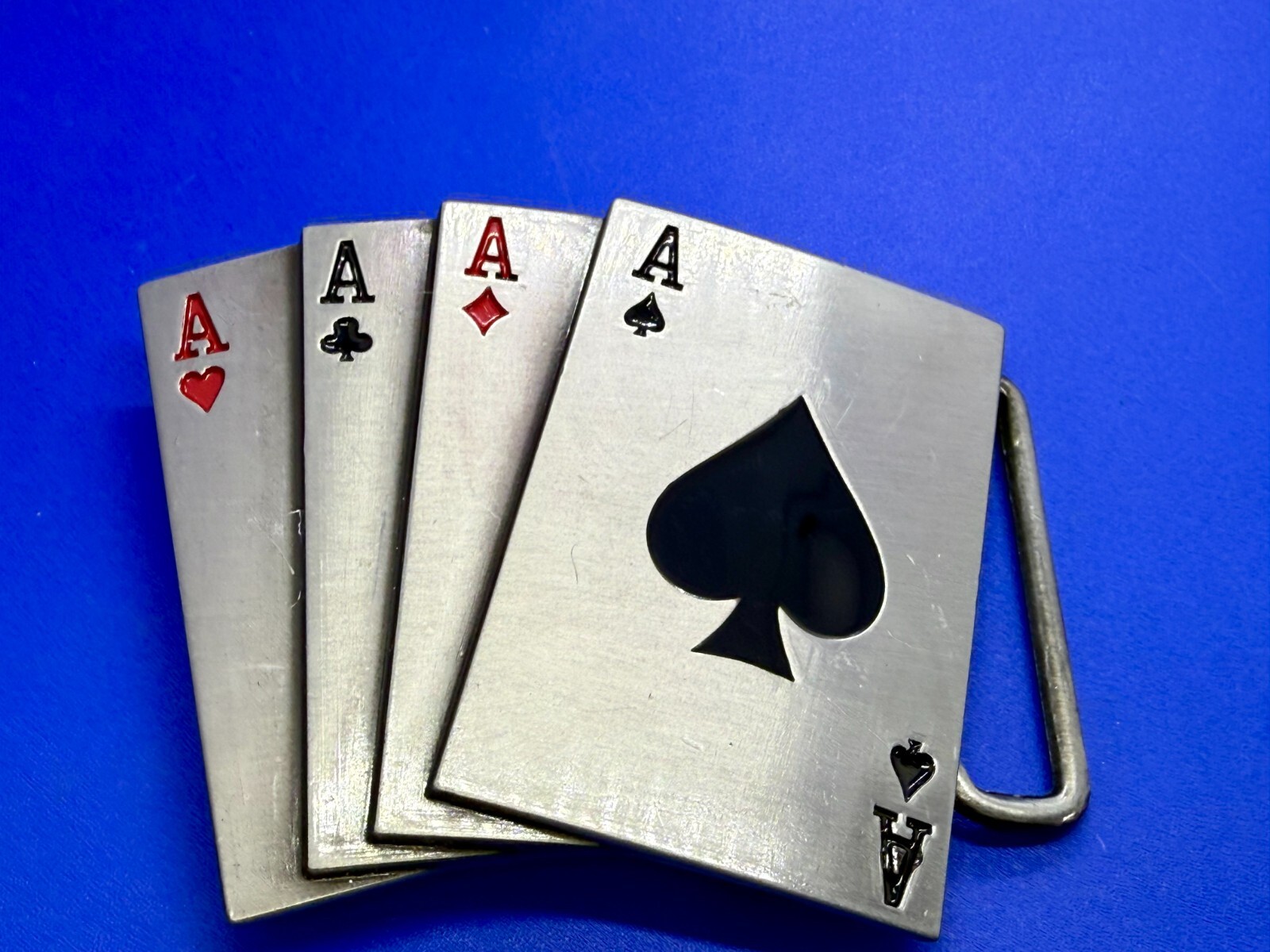 Poker Hand Four Aces – New Cutout Vegas Vibe Gambling Hand Belt Buckle