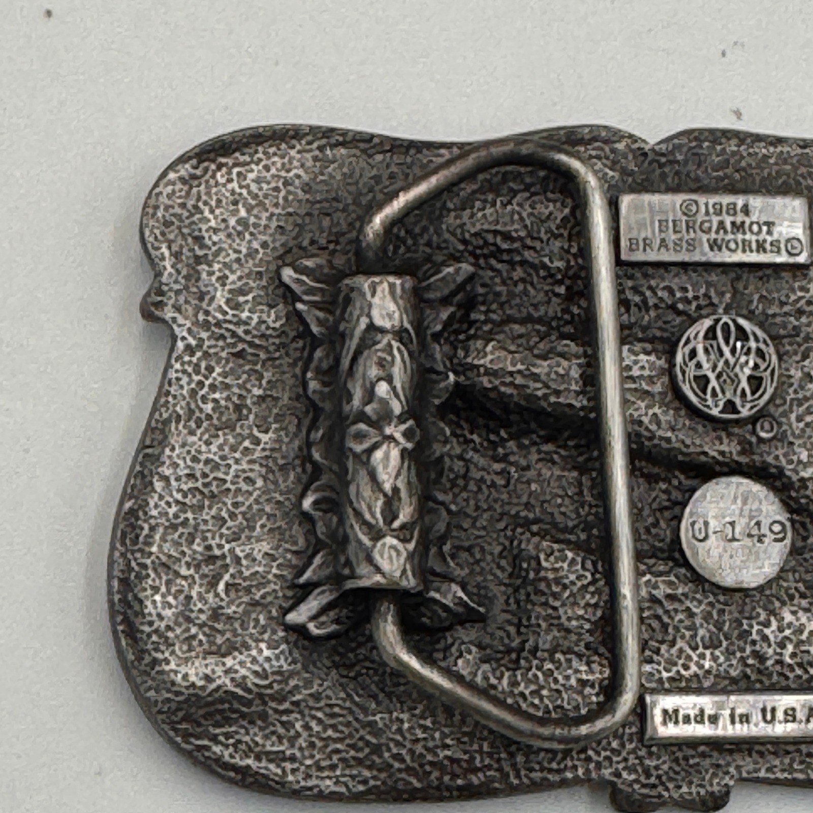 Vintage 1984 Bergamot Brass Works Steam Train Locomotive Belt Buckle U-149 USA
