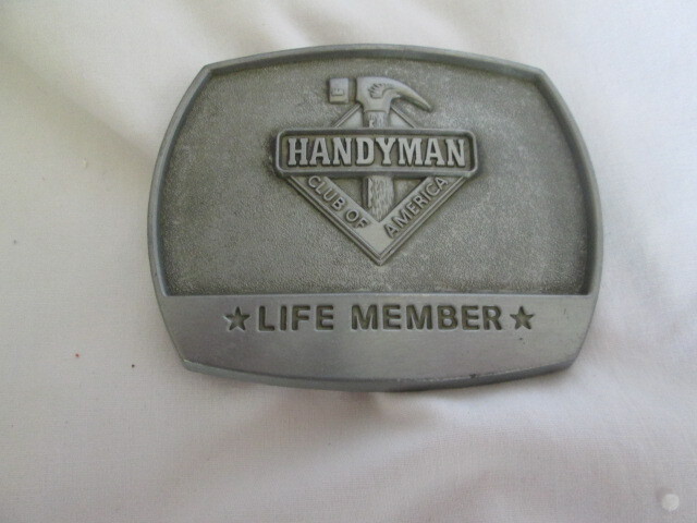 Handyman Club of America Belt Buckle Life Member Silver Vintage 1996 NICE