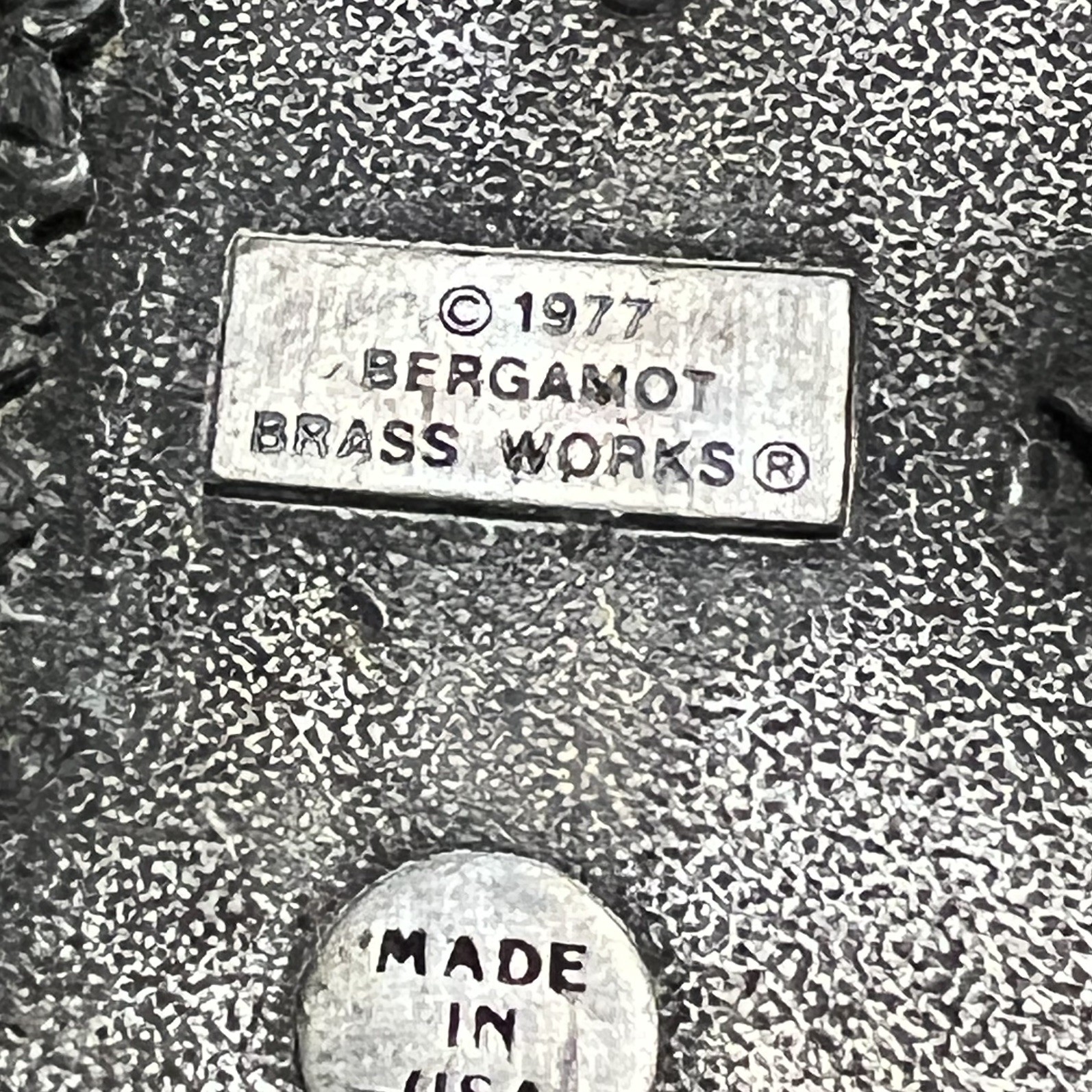 **Missing Pin** VTG 1977 Bergamot Brass Works Baseball Sport Belt Buckle B29