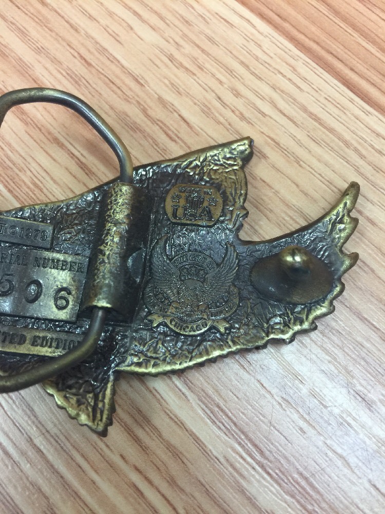 VTG 1979 THE GREAT AMERICAN CHICAGO BUCKLE CO. EAGLE BRASS LIMITED EDITION 506