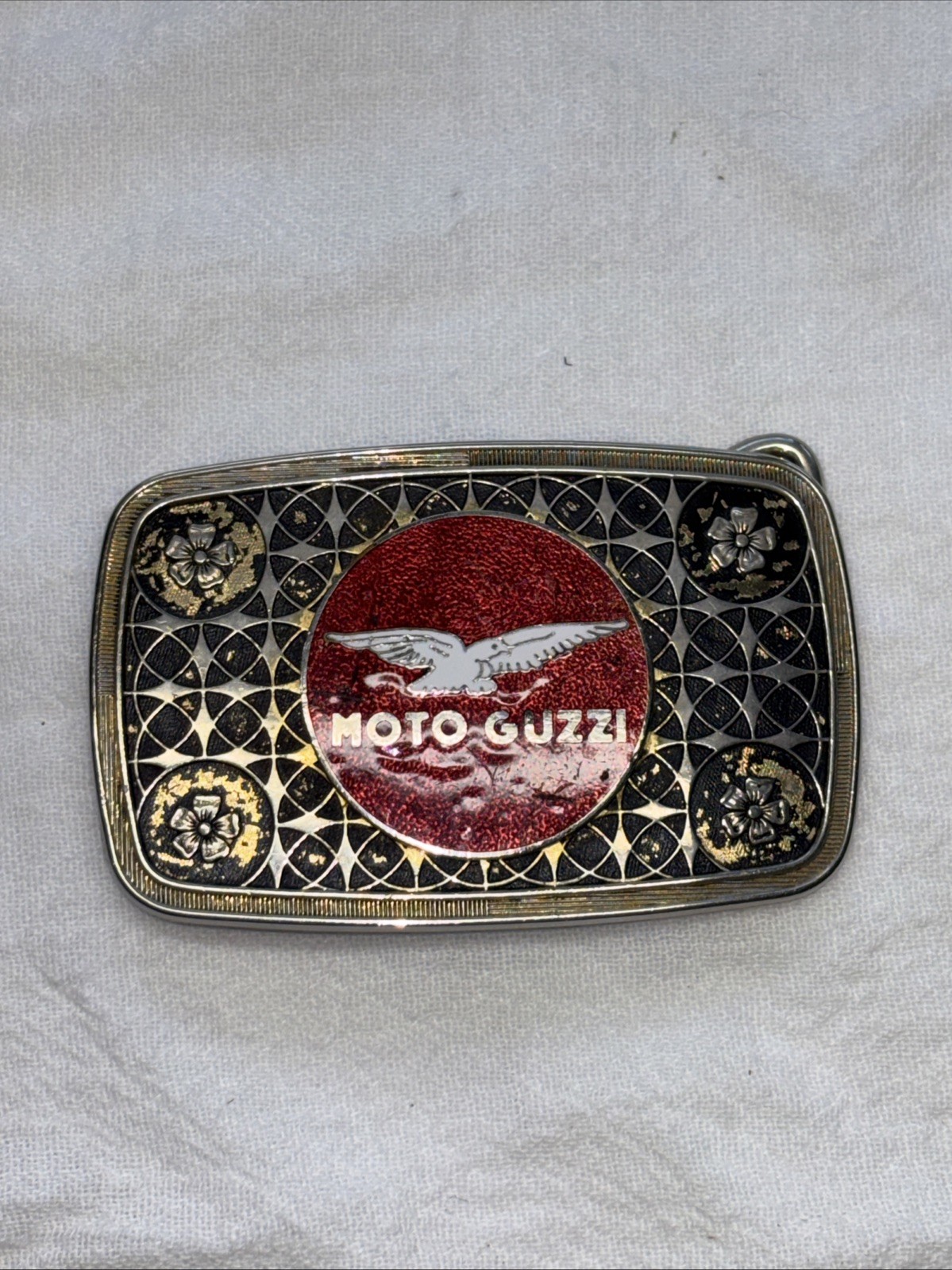 MOTO GUZZI MOTORCYCLE BELT BUCKLE-Vintage