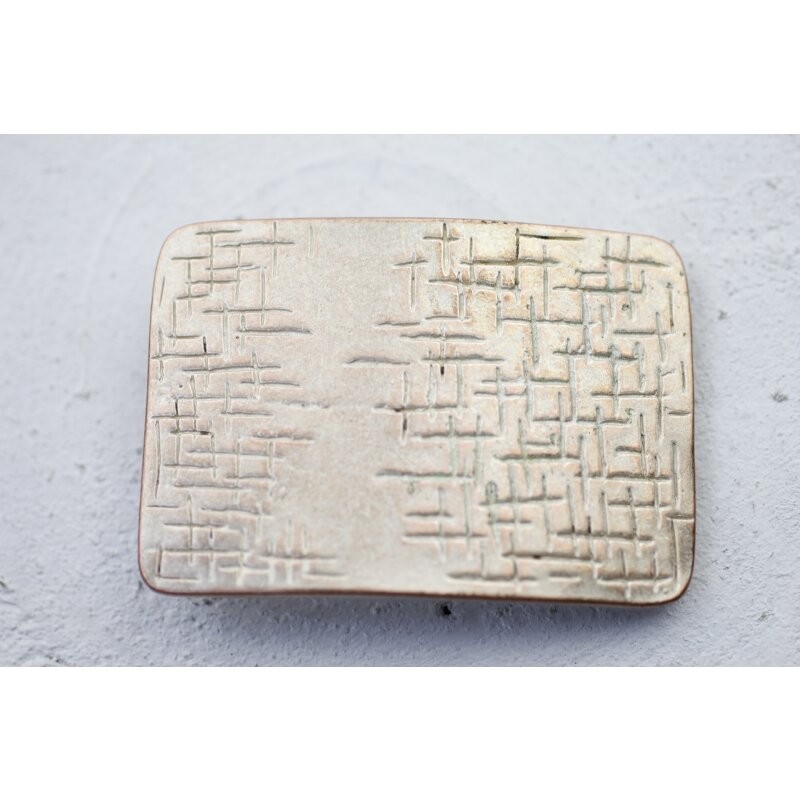 Fluted Effect Belt Buckle, Rosepearl – Rectangular Industrial Design Belts