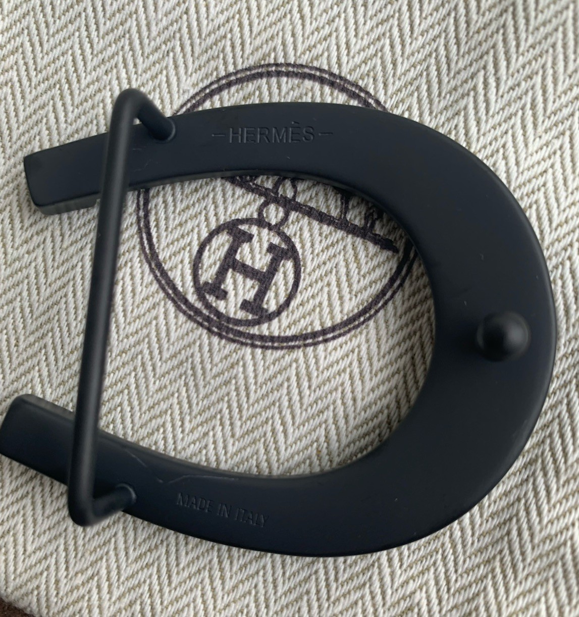 Hermes Buckle Waist Belt 38mm Plated Black Hermès Fer à Cheval horseshoe-shaped