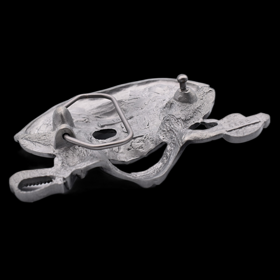 Pirate Skull Swords Hat Eyepatch Flag Pirate Ship Gold Vessel Belt Buckle