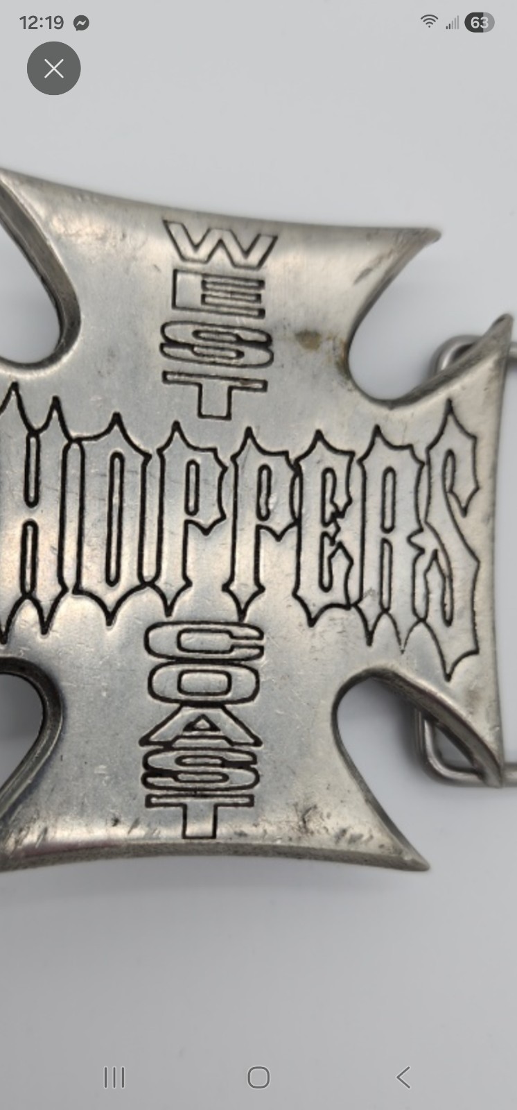 Vintage 2001 West Coast Choppers Iron Cross Belt Buckle WCC Biker Gear