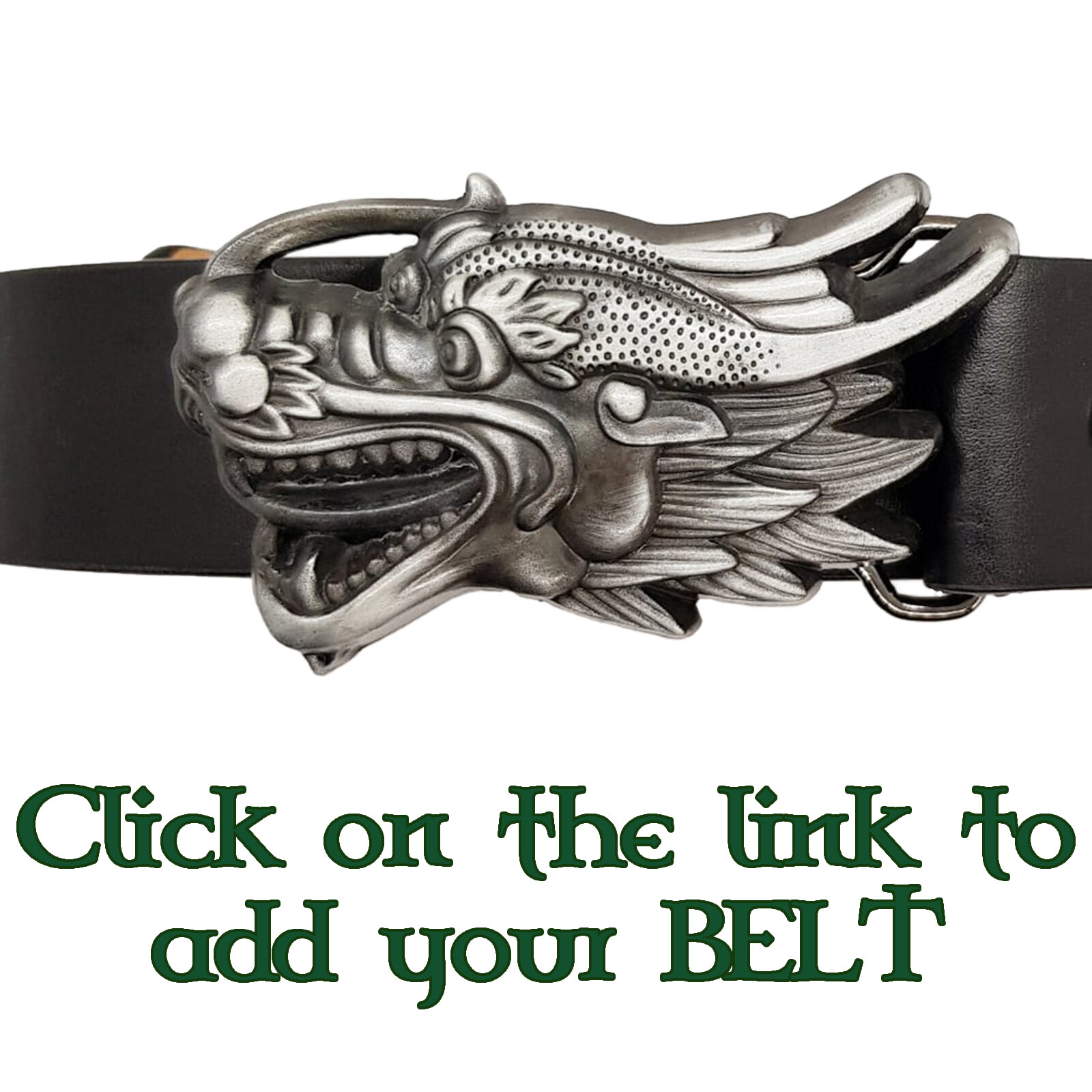 Chinese Dragon Belt Buckle Biker Gothic Metal Pewter Finish Calendar Martial