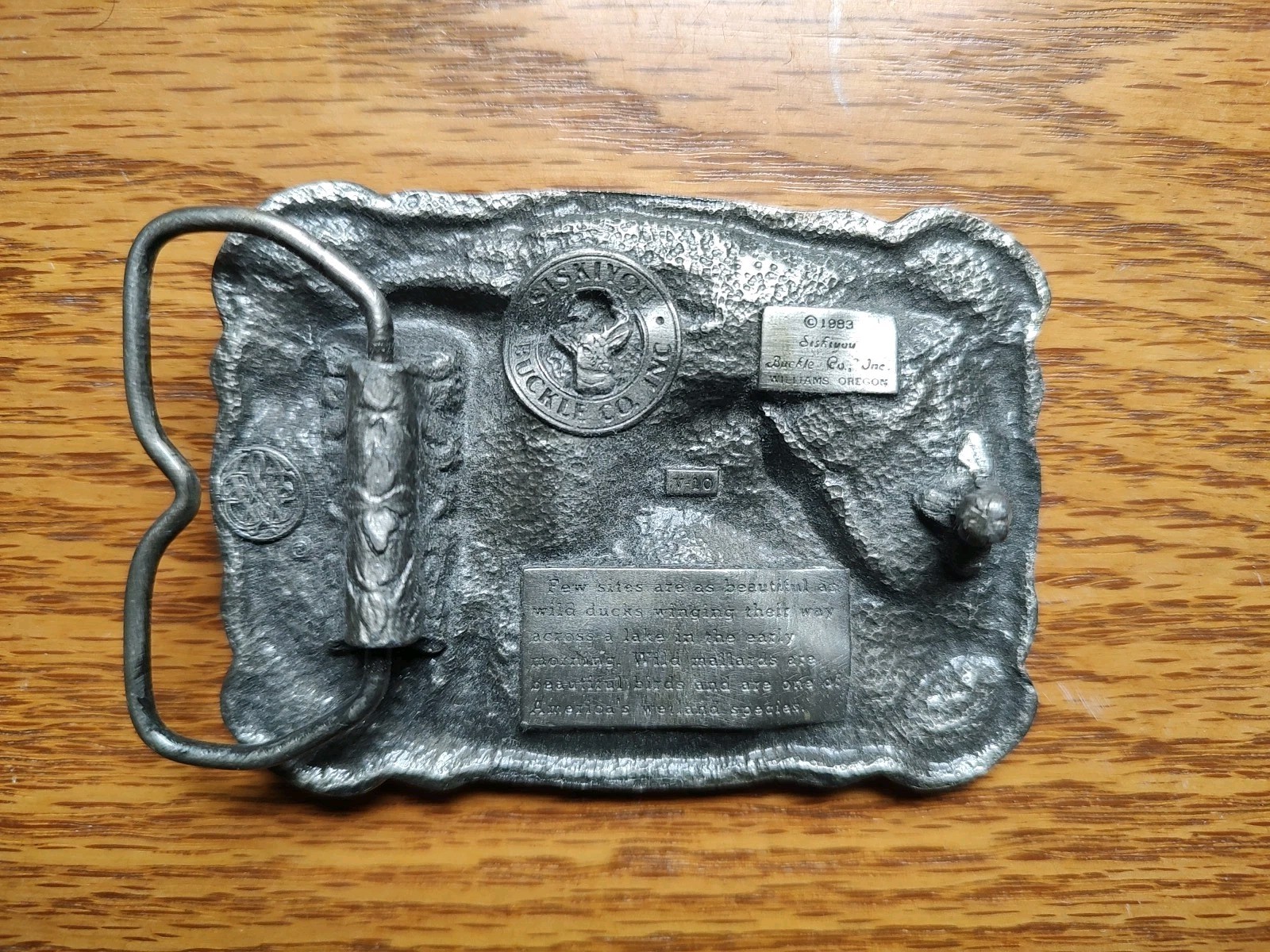 1983 Vintage Wild Ducks Mallards Siskiyou Belt Buckle