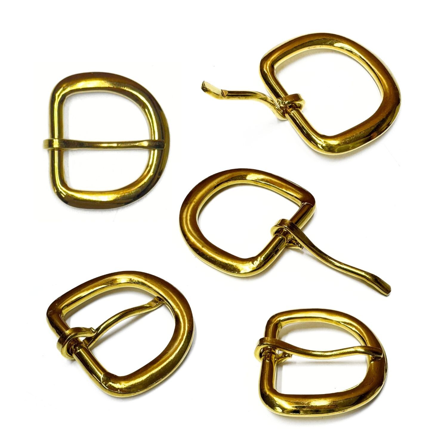 12 Pack Economy Rounded Gilt Belt Buckles – 1 1/4&Prime;, 1&Prime;, 3/4&Prime;, 5/8&Prime;, or 1/2&Prime;