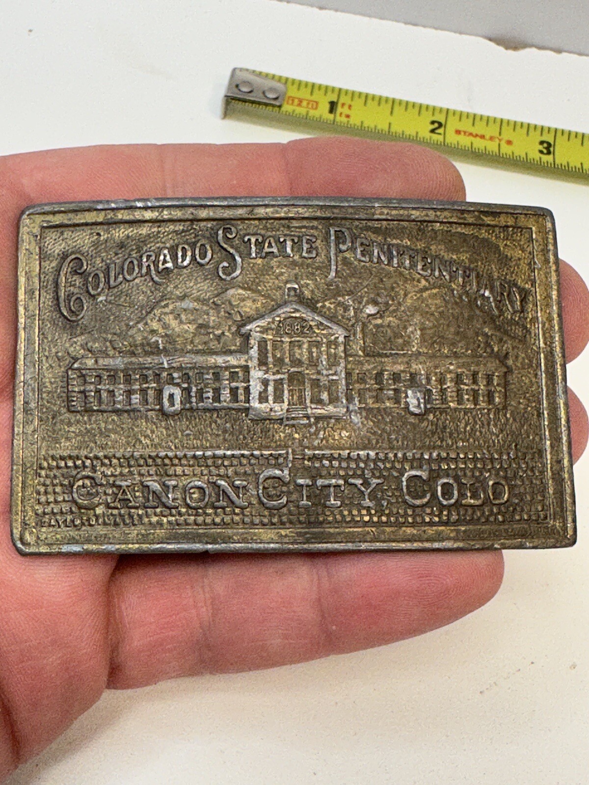 COLORADO PENITENTIARY BELT BUCKLE RARE FOR REPAIR FELON CONVICT JAIL