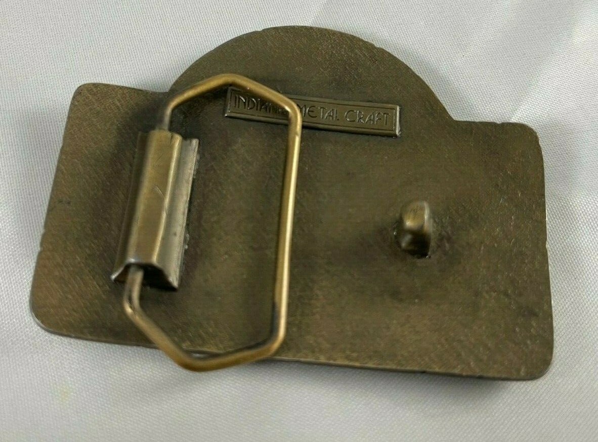 Benchmark Sour Mash Premium Bourbon Vintage 1970 Belt Buckle Indiana Metal Craft