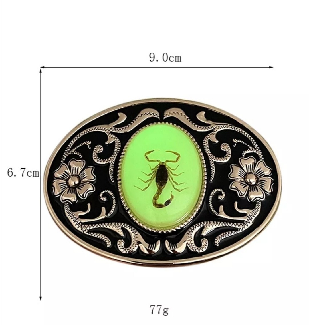 Real Scorpion Belt Buckle Glow In The Dark